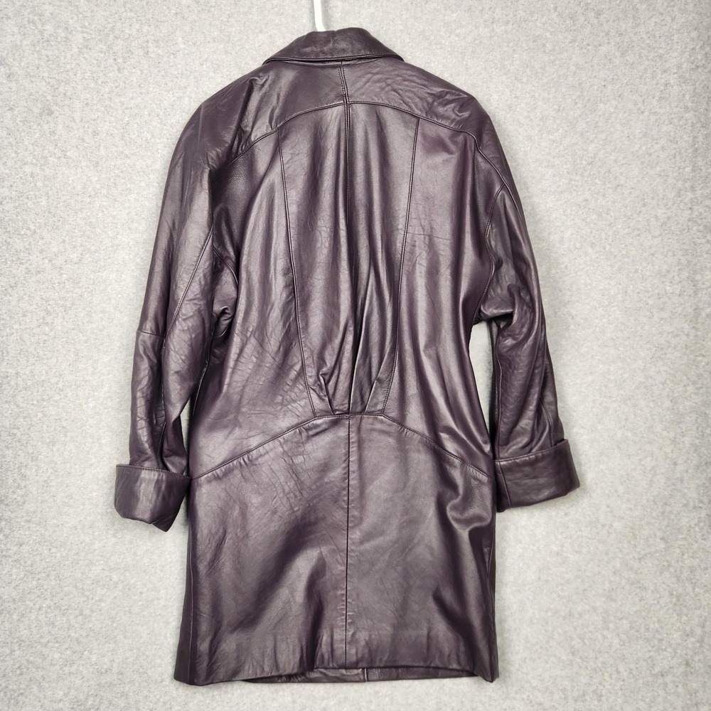 Vintage Avanti Leather Jacket Womens Small Genuine Leather‎ Long Blazer Coat 80s - Picture 2 of 8
